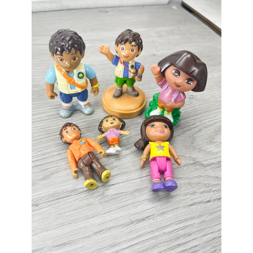 Dora the Explorer Doll Figure Set Lot PVC Plastic Viacom Mattel Deco Cake Topper
